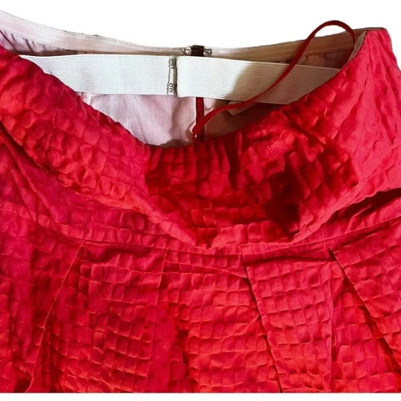 J.CREW Coral Textured Strapless Pleated A-Line Dress Lined Pockets Size 6 - Picture 3 of 6